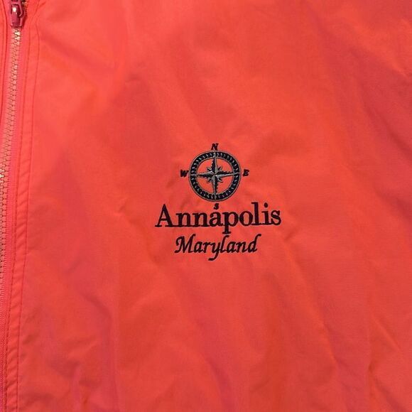 COPY - Rain Jacket Windbreaker Annapolis Lined Mesh Sailing Orange and Navy XL - Picture 4 of 14
